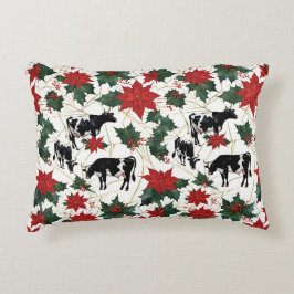 Cojín Decorativo Navidades blancos y negros Holstein Dairy Cows Flo