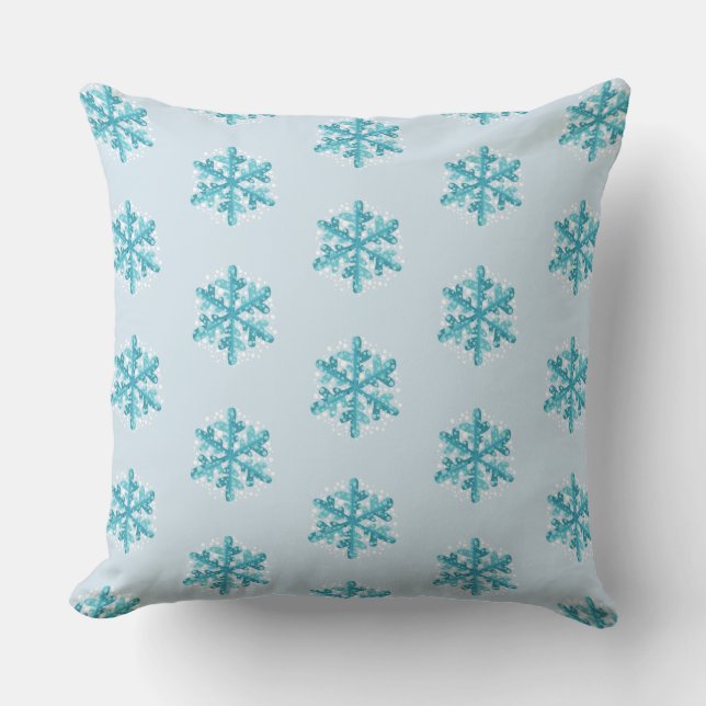 Cojín Decorativo Navidades Blue Snflakes / Pillow Wintertime (Anverso)