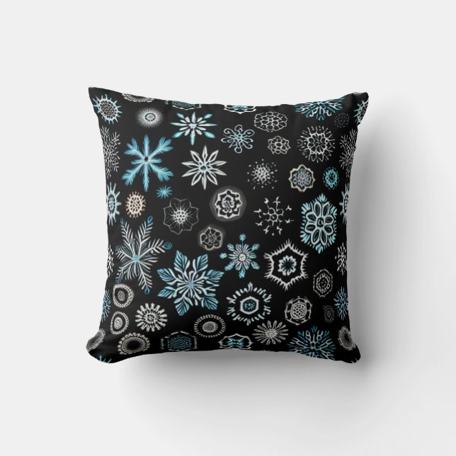 Cojín Decorativo Navidades Blue Snowflakes (Anverso)