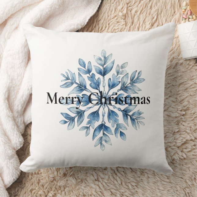 Cojín Decorativo Navidades Blue White Winter Snowflake (Manta)