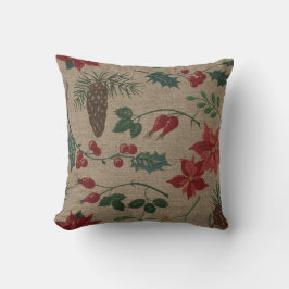 Cojín Decorativo Navidades botánicos tradicionales