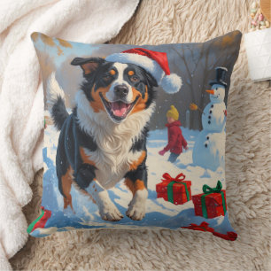 Cojín Decorativo Navidades bovinos australianos celebran escena de 