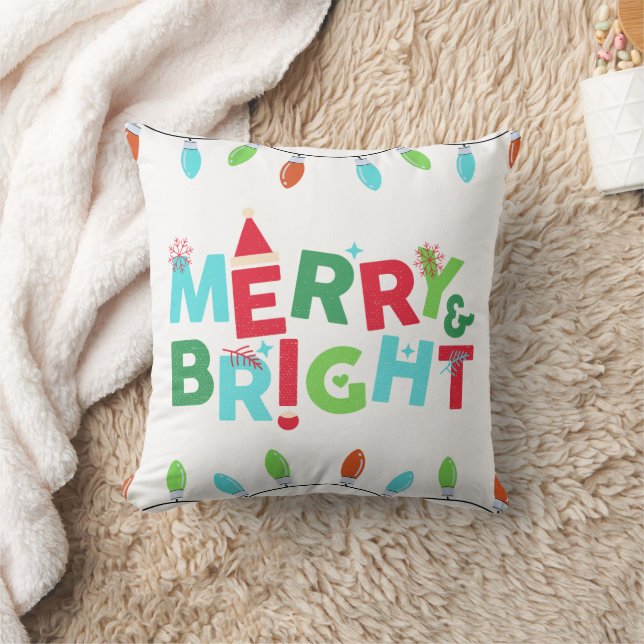 Cojín Decorativo Navidades brillantes y merry Pillow (Manta)