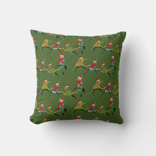 Cojín Decorativo Navidades Budgie Frenzy Pillow (verde oscuro)