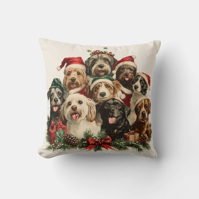 Cojín decorativo navidades Cachorros (Anverso)