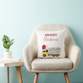 Cojín Decorativo Navidades Camiones de transporte de camiones ciste