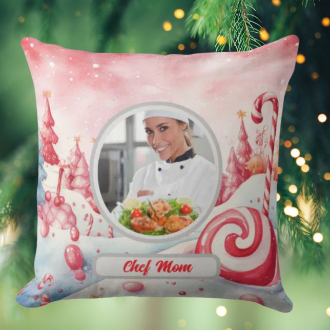 Cojín Decorativo Navidades Candy Cane Personalizado Chef Foto De Ma (Subido por el creador)