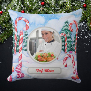 Cojín Decorativo Navidades Candy Cane Personalizado Chef Foto De Ma