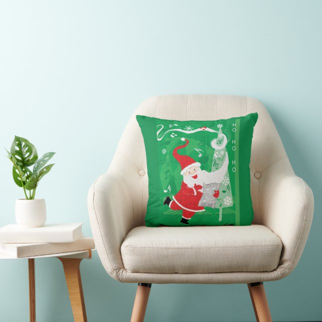 Cojín Decorativo Navidades, cantando y bailando Santa Claus (Silla)