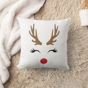 Cojín Decorativo Navidades caprichosos sonrientes cara de reno