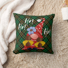 Cojín Decorativo Navidades Chica nórdico Gnome Green Plaid