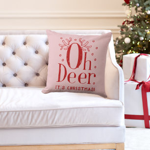 Cojín Decorativo Navidades ciervos graciosos ilustraciones tiran al
