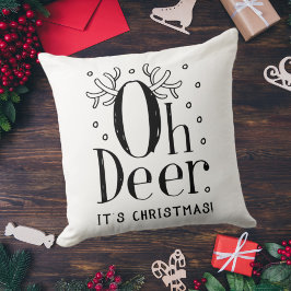 Cojín Decorativo Navidades ciervos graciosos ilustraciones tiran al