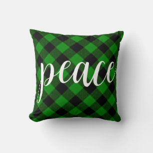 Cojín Decorativo Navidades clásico green Plaid clásico guión de paz