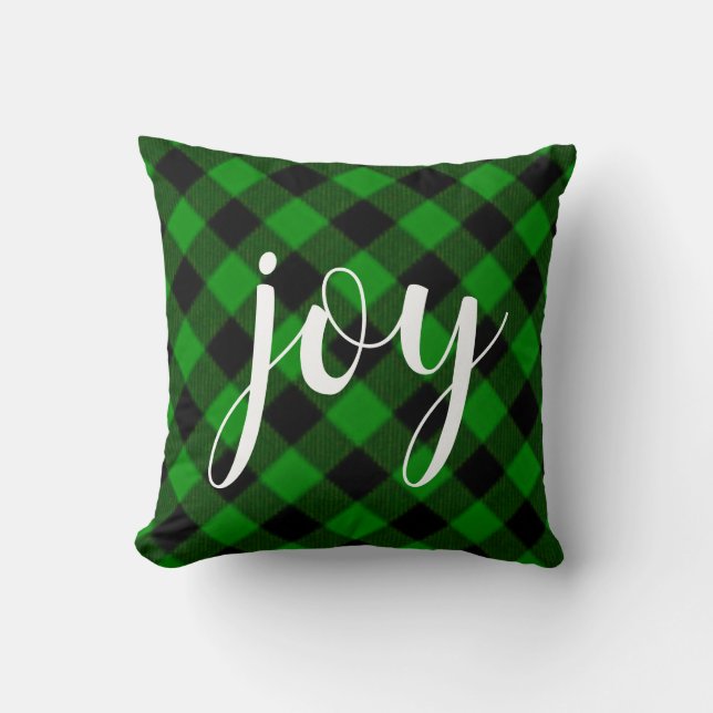 Cojín Decorativo Navidades clásico green Plaid guión clásico de ale (Anverso)