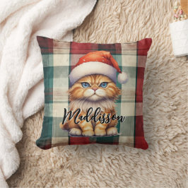 Cojín Decorativo Navidades Colocaron Santa Cat Con Nombre