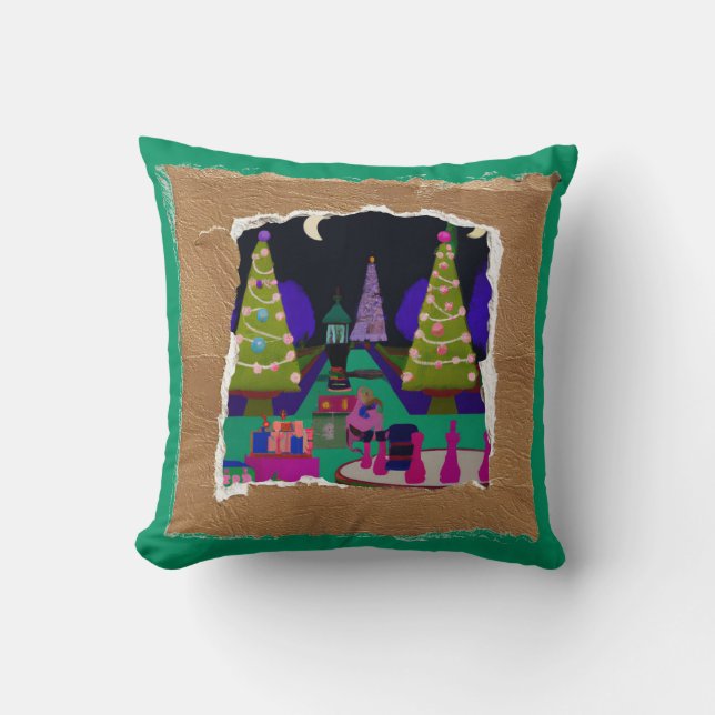 Cojín Decorativo Navidades colombianos divertidos tema de vacacione (Anverso)