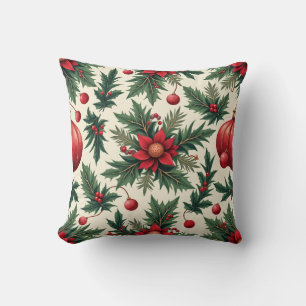 Cojín Decorativo Navidades Colorful Red Flower Pillow Cushion