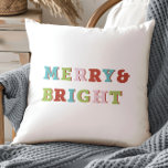 Cojín Decorativo Navidades coloridos y floridos festivos<br><div class="desc">Disfrute de la temporada festiva con este diseño tipográfico limpio y minimalista,  con una paleta de colores festivos,  perfecto con una decoración Navidad esta temporada.</div>