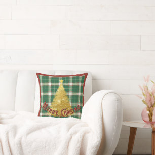 Cojín Decorativo Navidades con árbol de oro