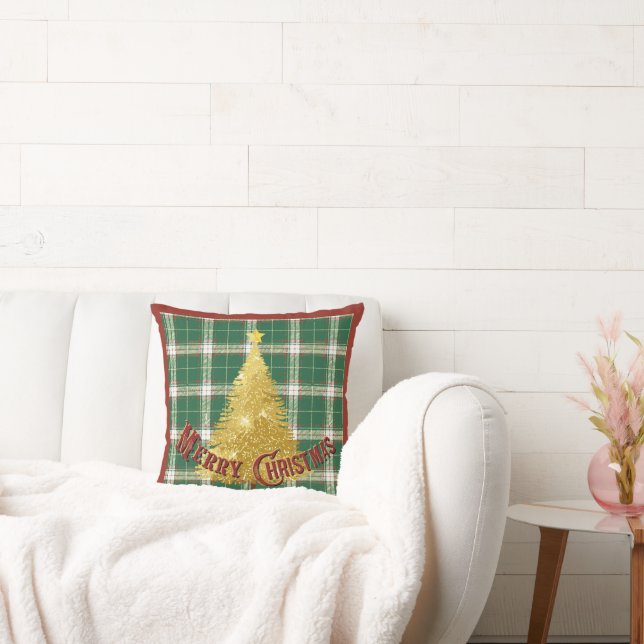 Cojín Decorativo Navidades con árbol de oro (Sofá)