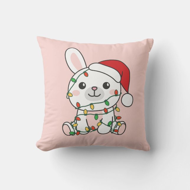 Cojín Decorativo Navidades conejitas Animales de invierno conejos d (Anverso)