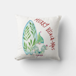 Cojín Decorativo Navidades costeros Arte Santa Watercolor Playa