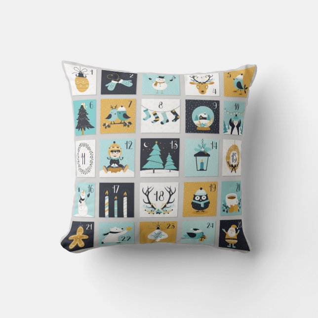 Cojín Decorativo Navidades Cuenta atrás lindos Navidades Símbolos (Anverso)