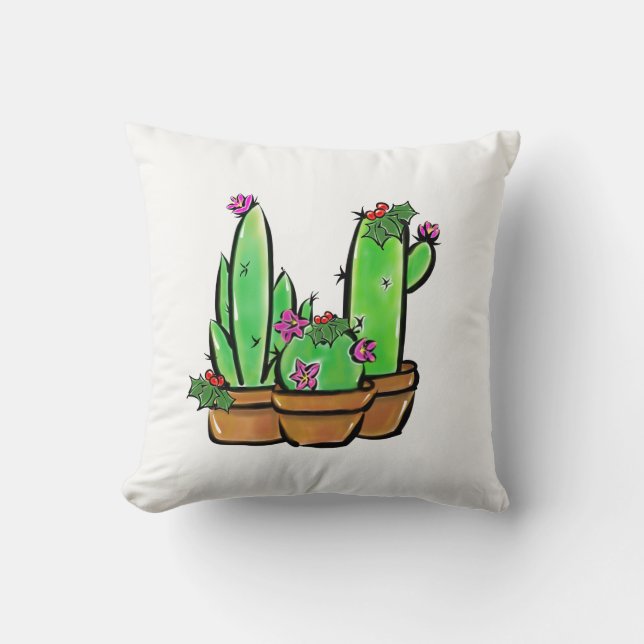 Cojín Decorativo Navidades cutáneos Cactus cacti succulent (Anverso)