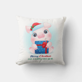 Cojín Decorativo Navidades Cute Acuarela Lechón Nursera