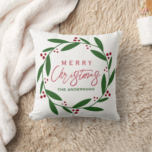 Cojín Decorativo Navidades de acuarela de corte