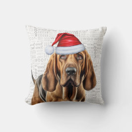 Cojín Decorativo Navidades de acuarela de perro boquiabiertos
