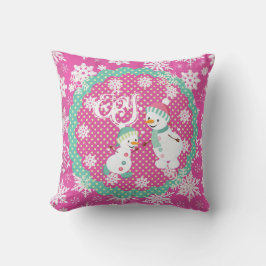 Cojín Decorativo Navidades de Alegría de Snowman Holiday Pillow