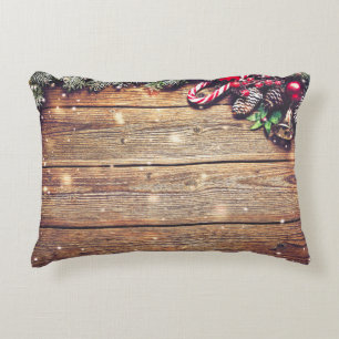 Cojín Decorativo Navidades De Árboles Fir: Decoración De Madera Osc