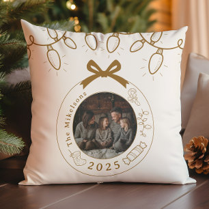 Cojín Decorativo Navidades de arte de la Línea de Oro Elegante