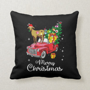 Cojín Decorativo Navidades de autos rojos en cabra