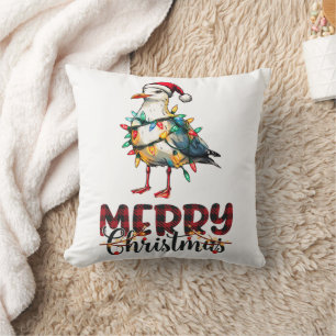 Cojín Decorativo Navidades de aves marinas con gaviota marina Gorra