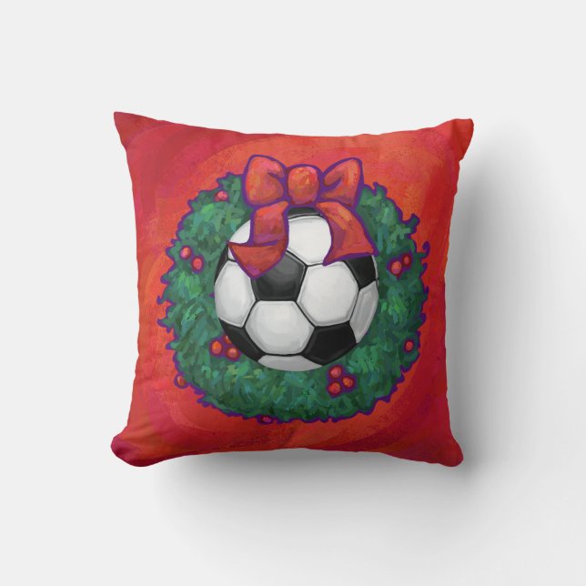 Cojín Decorativo Navidades de baloncesto de fútbol (Anverso)