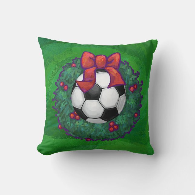 Cojín Decorativo Navidades de baloncesto de fútbol (Anverso)