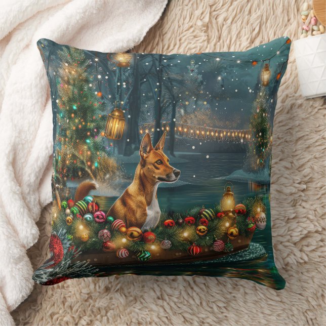 Cojín Decorativo Navidades de Basenji (Manta)