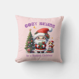 Cojín Decorativo Navidades de biblioteca de Santa Claus acogedores 