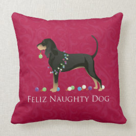 Cojín Decorativo Navidades de Black and Tan Coonhound