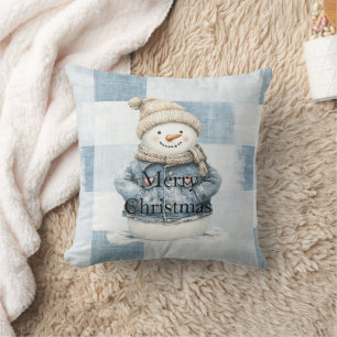 Cojín Decorativo Navidades de Blue Denim Snowman