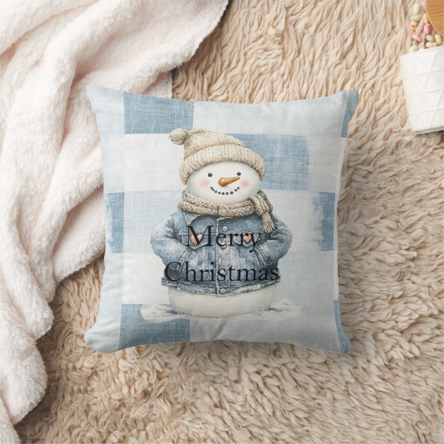 Cojín Decorativo Navidades de Blue Denim Snowman (Manta)