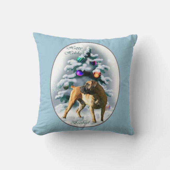 Cojín Decorativo Navidades de Boerboel (Anverso)