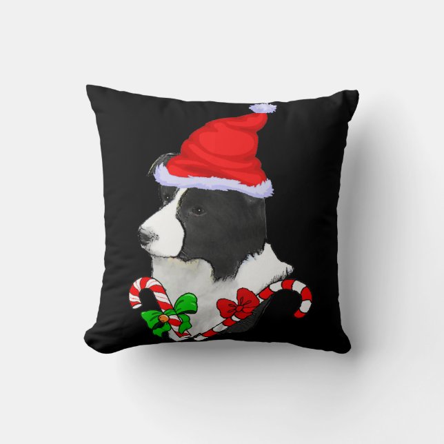 Cojín Decorativo Navidades de Border Collie (Anverso)