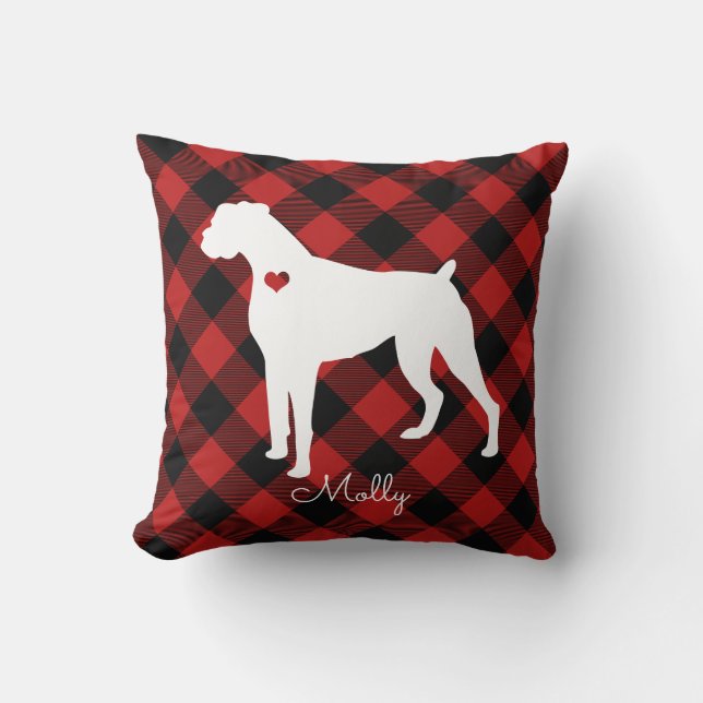 Cojín Decorativo Navidades De Boxer Plantan Nombre De Perro (Anverso)