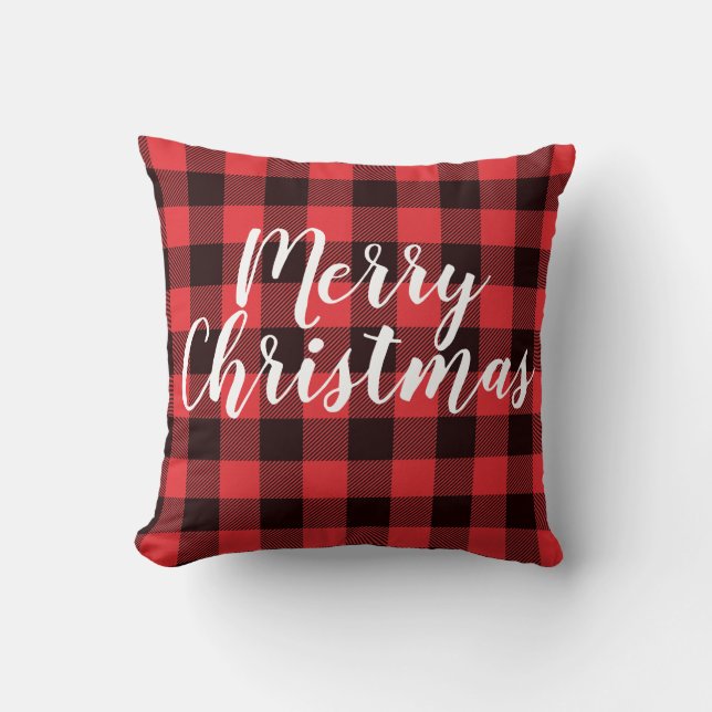 Cojín Decorativo Navidades de Buffalo Plaid (Anverso)