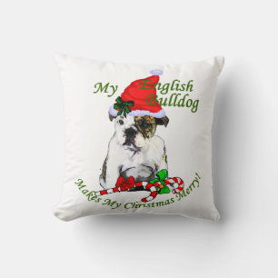 Cojín Decorativo Navidades de Bulldog de Inglaterra