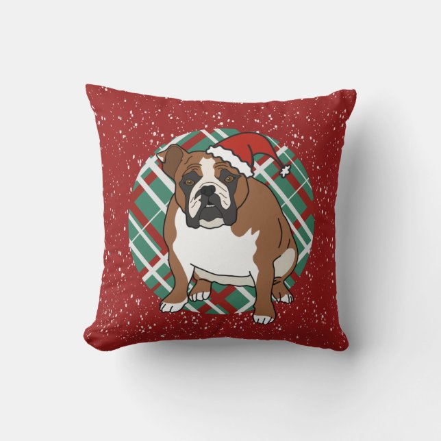 Cojín Decorativo Navidades de Bulldog de Inglaterra (Anverso)